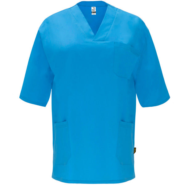 Camice Sanitario Unisex Maniche Corte PANACEA – Collo a V con Tasche a Filetto
