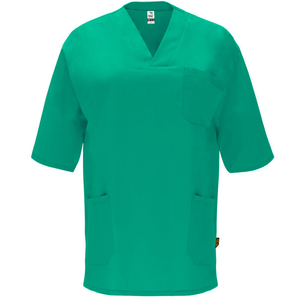 Camice Sanitario Unisex Maniche Corte PANACEA – Collo a V con Tasche a Filetto