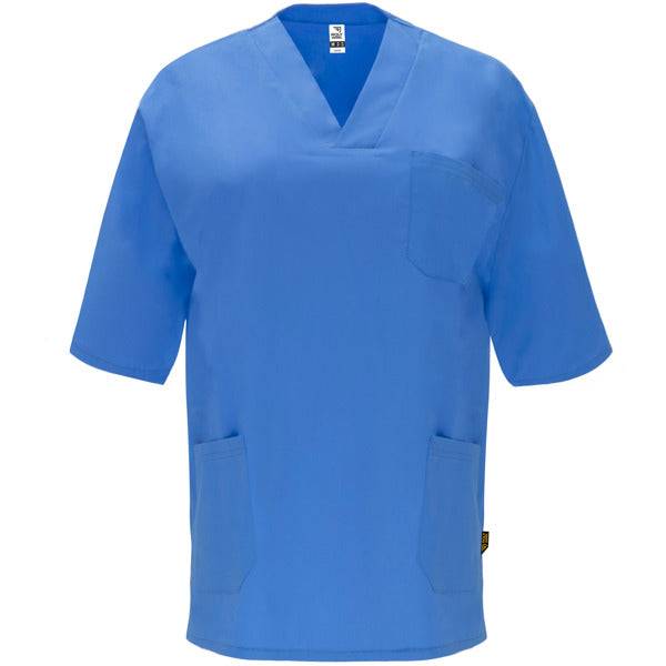 Camice Sanitario Unisex Maniche Corte PANACEA – Collo a V con Tasche a Filetto