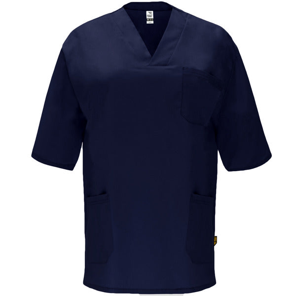Camice Sanitario Unisex Maniche Corte PANACEA – Collo a V con Tasche a Filetto