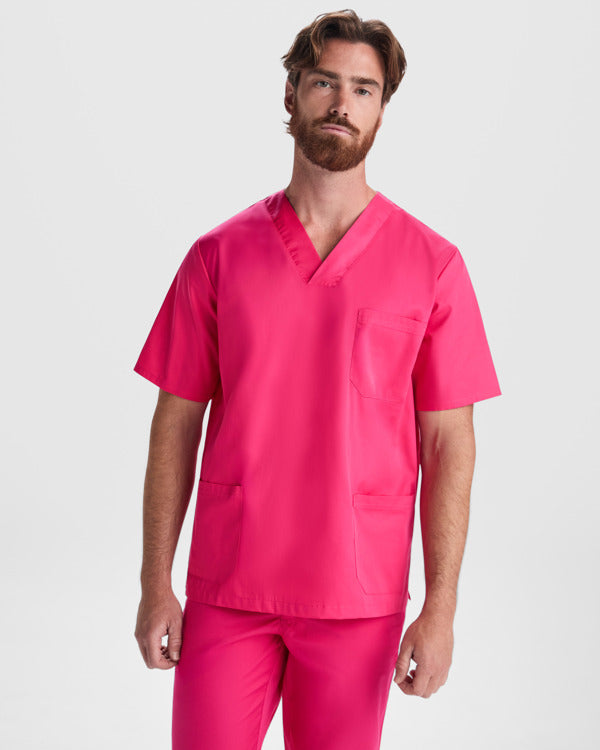 Camice Sanitario Unisex Maniche Corte PANACEA – Collo a V con Tasche a Filetto