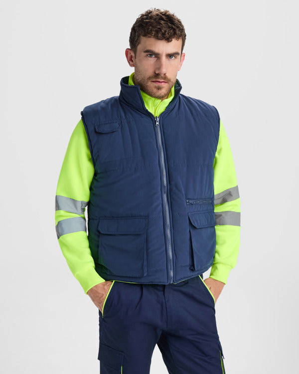 Gilet Imbottito Reversibile PERSEI Alta Visibilità – Schienale Esteso | Roly WRK