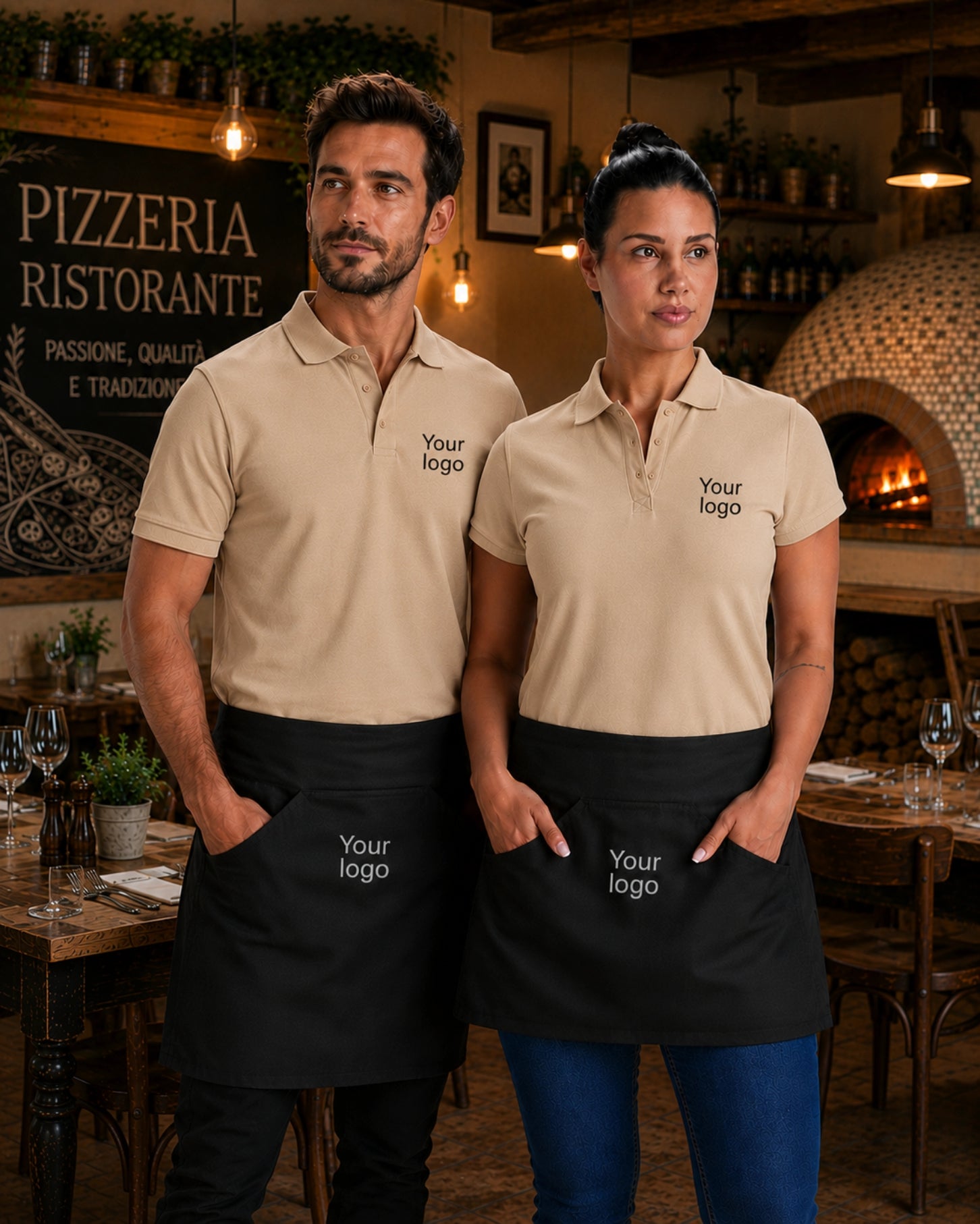 Kit Divisa Ristorazione – Polo + Grembiule con Personalizzazione Inclusa