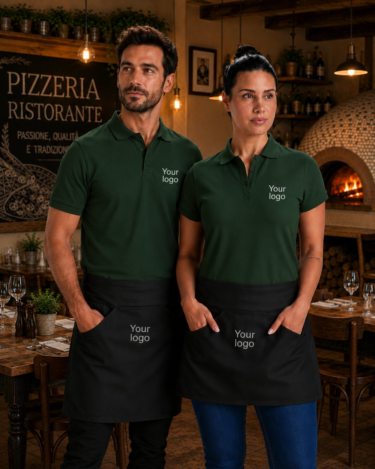 Kit Divisa Ristorazione – Polo + Grembiule con Personalizzazione Inclusa